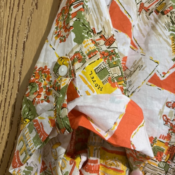 Jones NY Women’s Vibrant Orange Multi 100% Cotton Text Graphic Print Shirt Sz-L - Picture 4 of 7